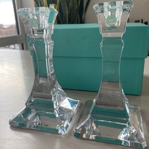 Tiffany & Co Square Candlesticks in Lead Crystal
